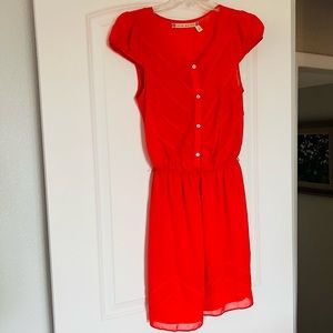 Chelsea and Violet coral cap sleeve dress
